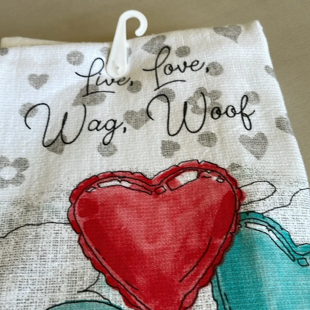 Dachshund Valentine themed kitchen towels
